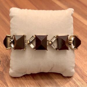 J.Crew | Gold and Brown Bracelet | 6.5” Adjustable